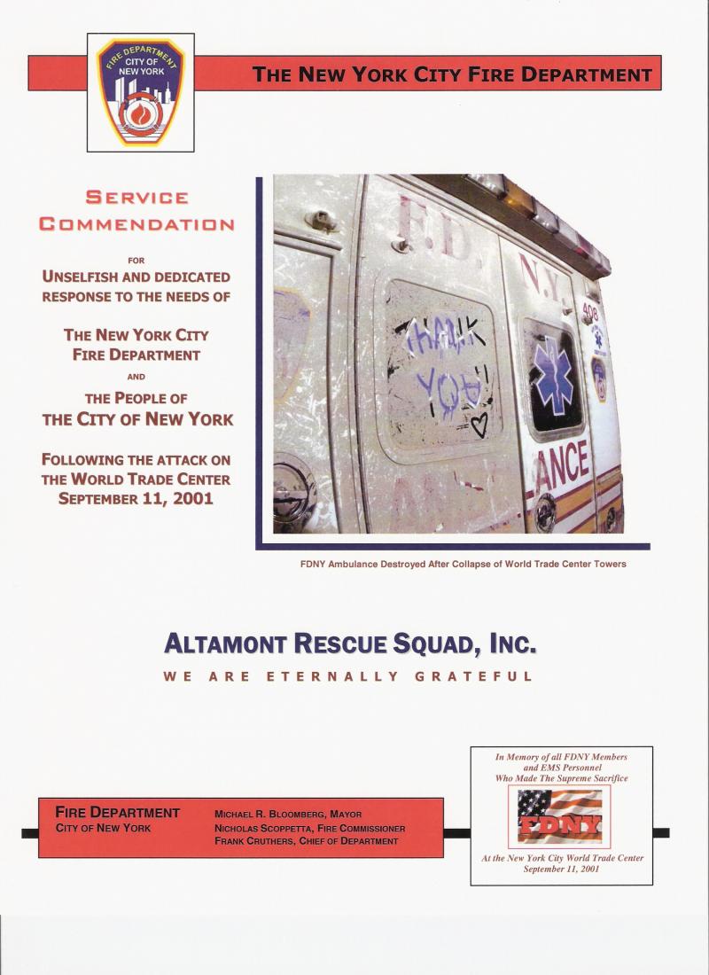 Altamont Rescue Squad members at Ground Zero after September 11, 2001
